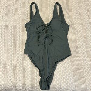 Olive one piece bathing suit